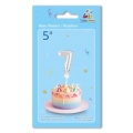 Palloncino numero 7 Argento micro shape 5" (12cm) in mylar, 1pz.