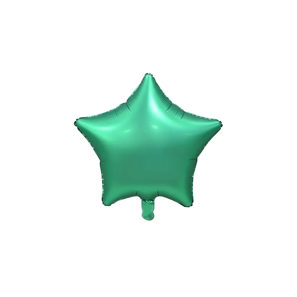 Palloncino Stella Verde Satinato standard shape 19" (48cm) in mylar, 1pz.