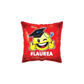 Palloncino quadrato Rosso Laurea standard shape 18" (45cm) in mylar, 1pz.
