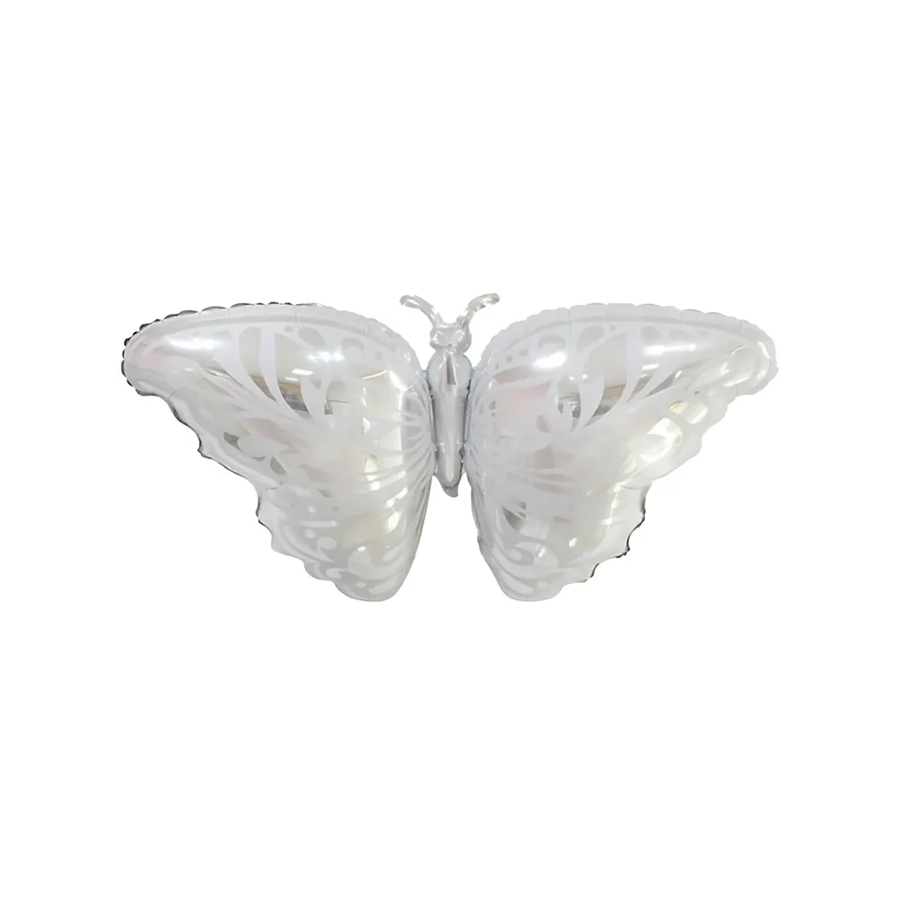 Palloncino Farfalla Argento mega shape 43" (109cm) in mylar, 1pz.