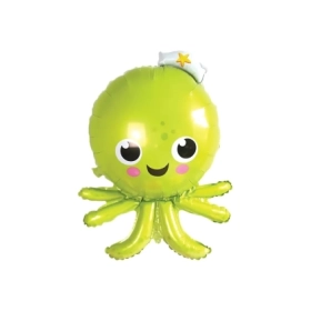 Palloncino Polpo verde super shape 36" (91cm) in mylar, 1pz.