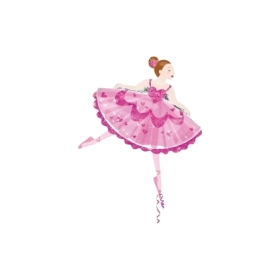 Palloncino Ballerina super shape 29" (73cm) in mylar, 1pz.