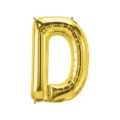 Palloncino Lettera D Oro super shape 40" (101cm) in mylar, 1pz.
