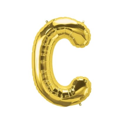 Palloncino Lettera C Oro super shape 40" (101cm) in mylar, 1pz.