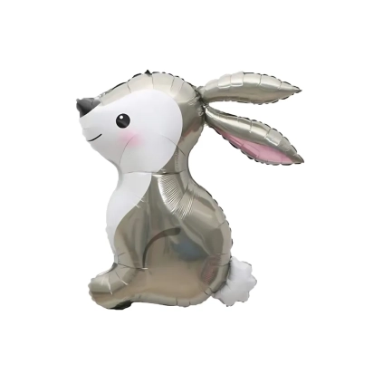 Palloncino Coniglio Bianco Argento super shape 31" (78cm) in mylar, 1pz.