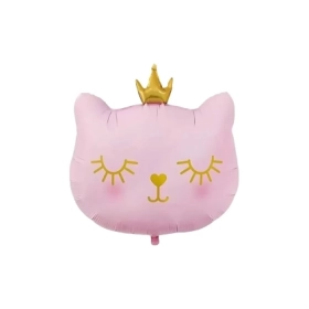 Palloncino Gatta Rosa con Corona SuperShape super shape 29" (73cm) in mylar, 1pz.