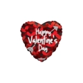 Palloncino Happy Valentine's Day Rosso e Nero cuore standard shape 18" (45cm) in mylar, 1pz.