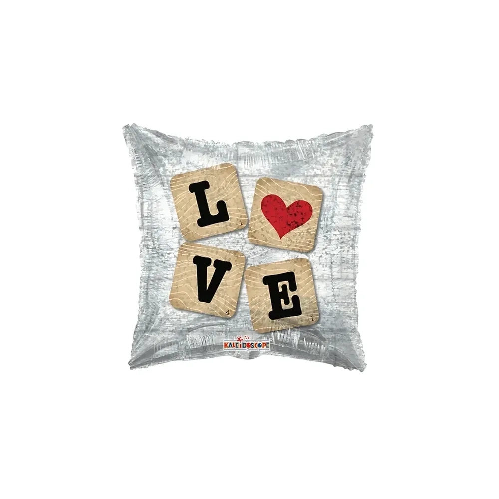 Palloncino Love Ologr. Scarabeo quadrato standard shape 18" (45cm) in mylar, 1pz.