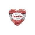 Palloncino Happy Valentine's Day cuore standard shape 18" (45cm) in mylar, 1pz.