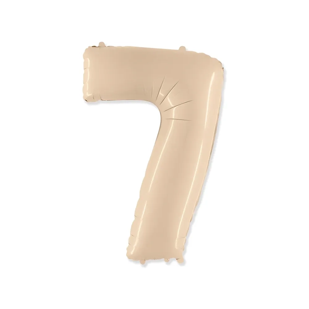 Palloncino numero 7 Crema super shape 40" (101cm) in mylar, 1pz.