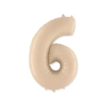 Palloncino numero 6 Crema super shape 40" (101cm) in mylar, 1pz.
