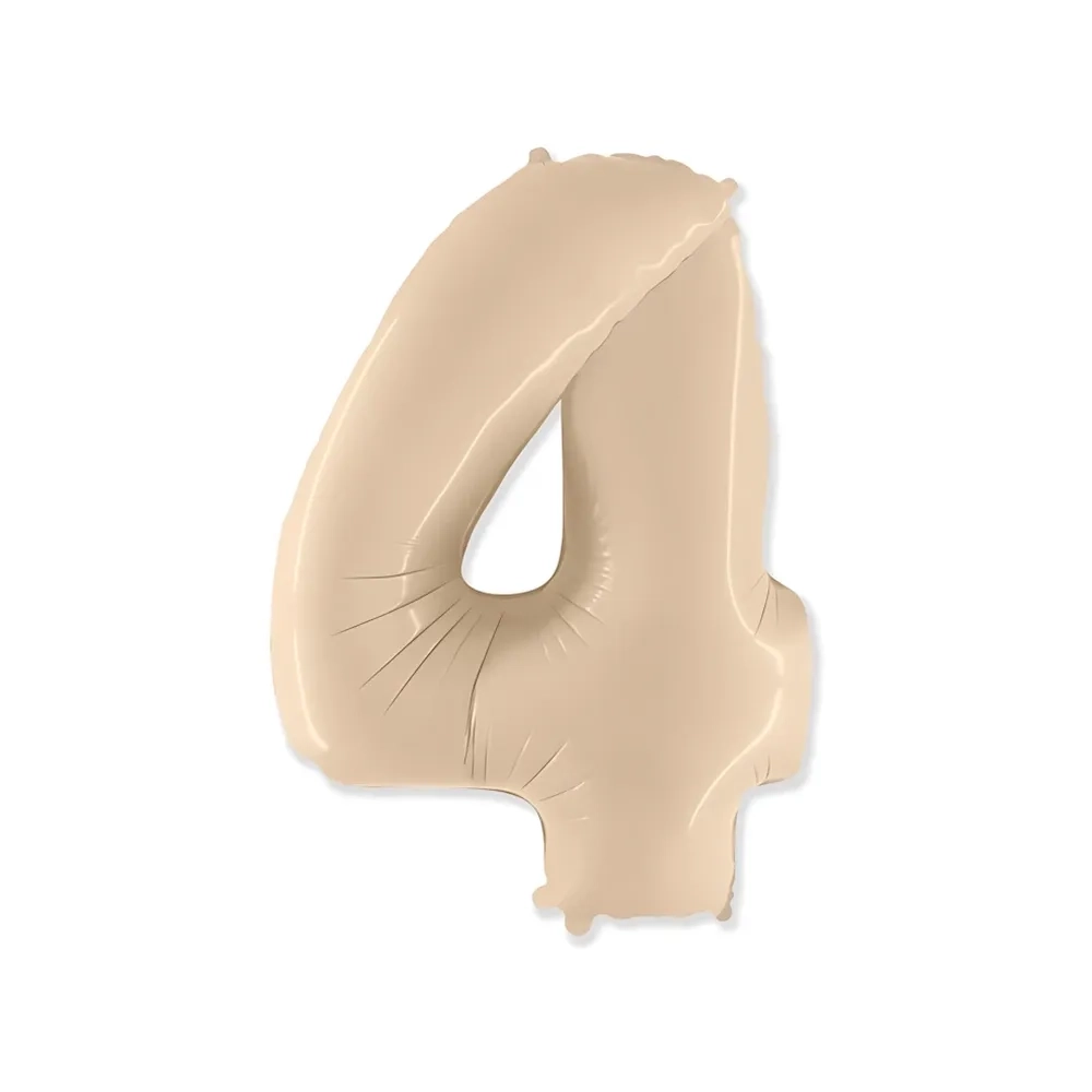Palloncino numero 4 Crema super shape 40" (101cm) in mylar, 1pz.