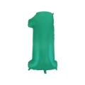 Palloncino numero 1 Satin Velvet Acquamarina super shape 40" (101cm) in mylar, 1pz.