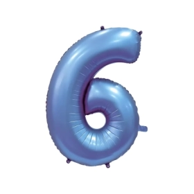 Palloncino numero 6 Satin Velvet Periwinkle super shape 40" (101cm) in mylar, 1pz.