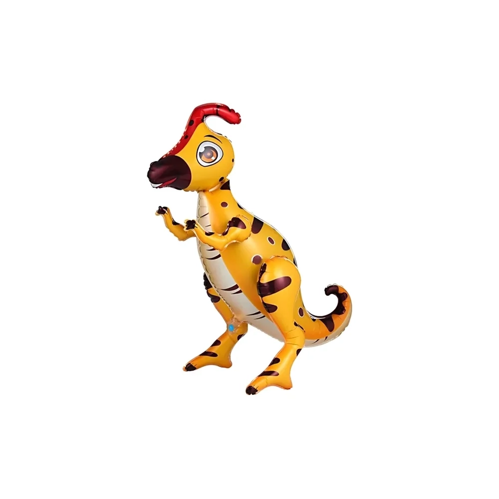 Palloncino 4D Dinosauro Parasaurolofo giallo super shape 26" (66cm) in mylar, 1pz.