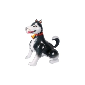 Palloncino 4D Cane Husky Bianco e Nero super shape 23" (58cm) in mylar, 1pz.