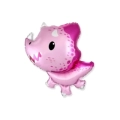 Palloncino Baby Triceratopo Rosa super shape 32" (81cm) in mylar, 1pz.