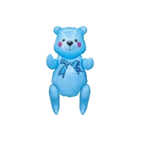 Palloncino 4D Orsacchiotto Celeste super shape 32" (81cm) in mylar, 1pz.