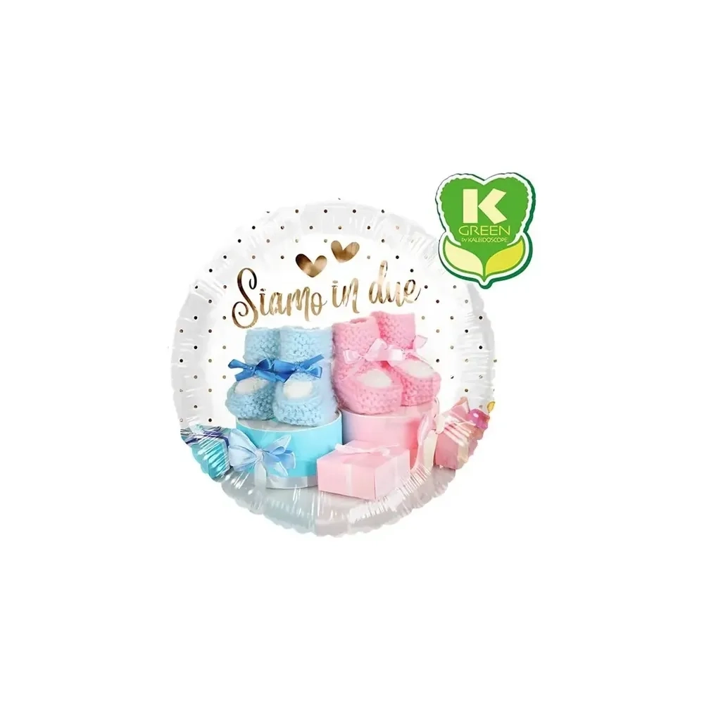 Palloncino Siamo in Due Rosa e Celste standard shape 18" (45cm) in mylar, 1pz.