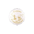 Palloncino Cresima Comunione tondo standard shape 18" (45cm) in mylar, 1pz.