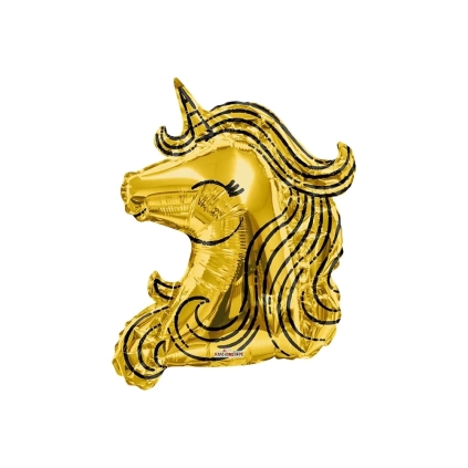 Palloncino Unicorno Oro super shape 36" (91cm) in mylar, 1pz.