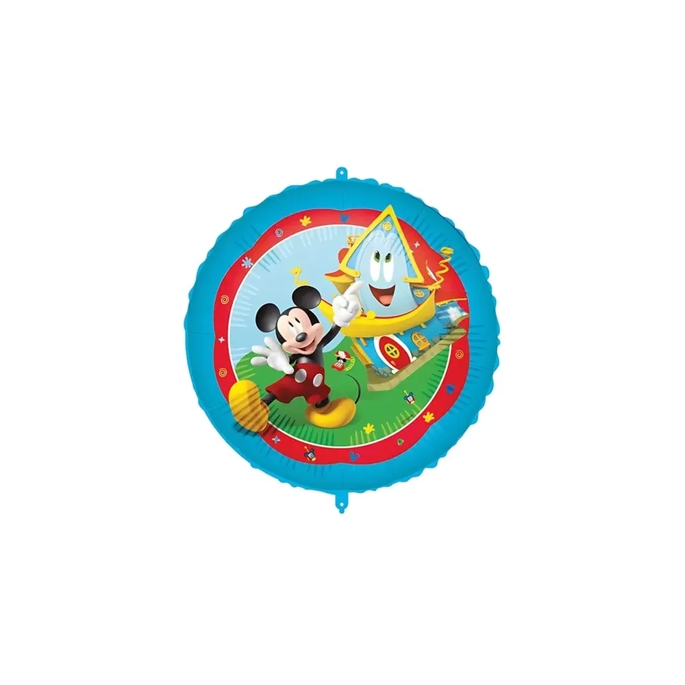 Palloncino Topolino Rock the House con pesetto e nastrino standard shape 18" (45cm) in mylar, 1pz.