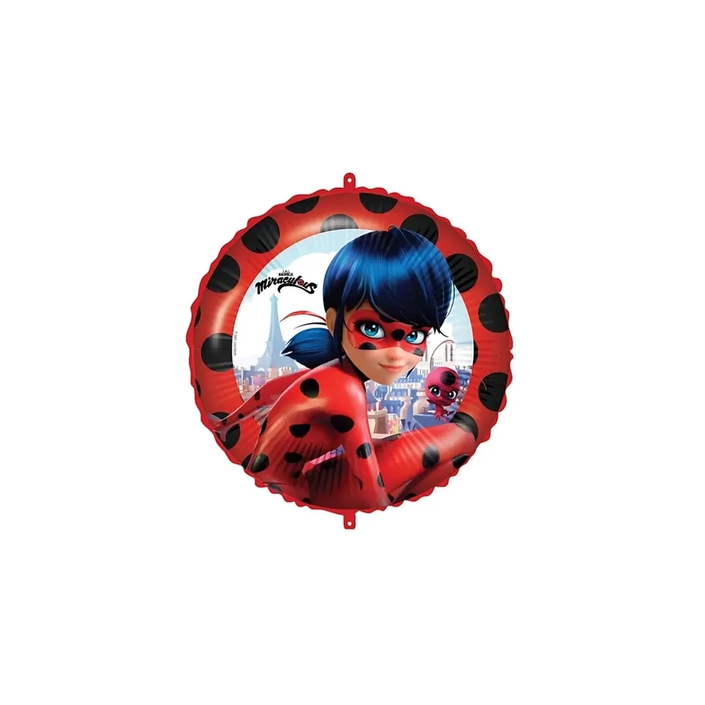 Palloncino Ladybug con pesetto e nastrino standard shape 18" (45cm) in mylar, 1pz.