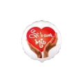 Palloncino Si o Core Mio tondo standard shape 18" (45cm) in mylar, 1pz.