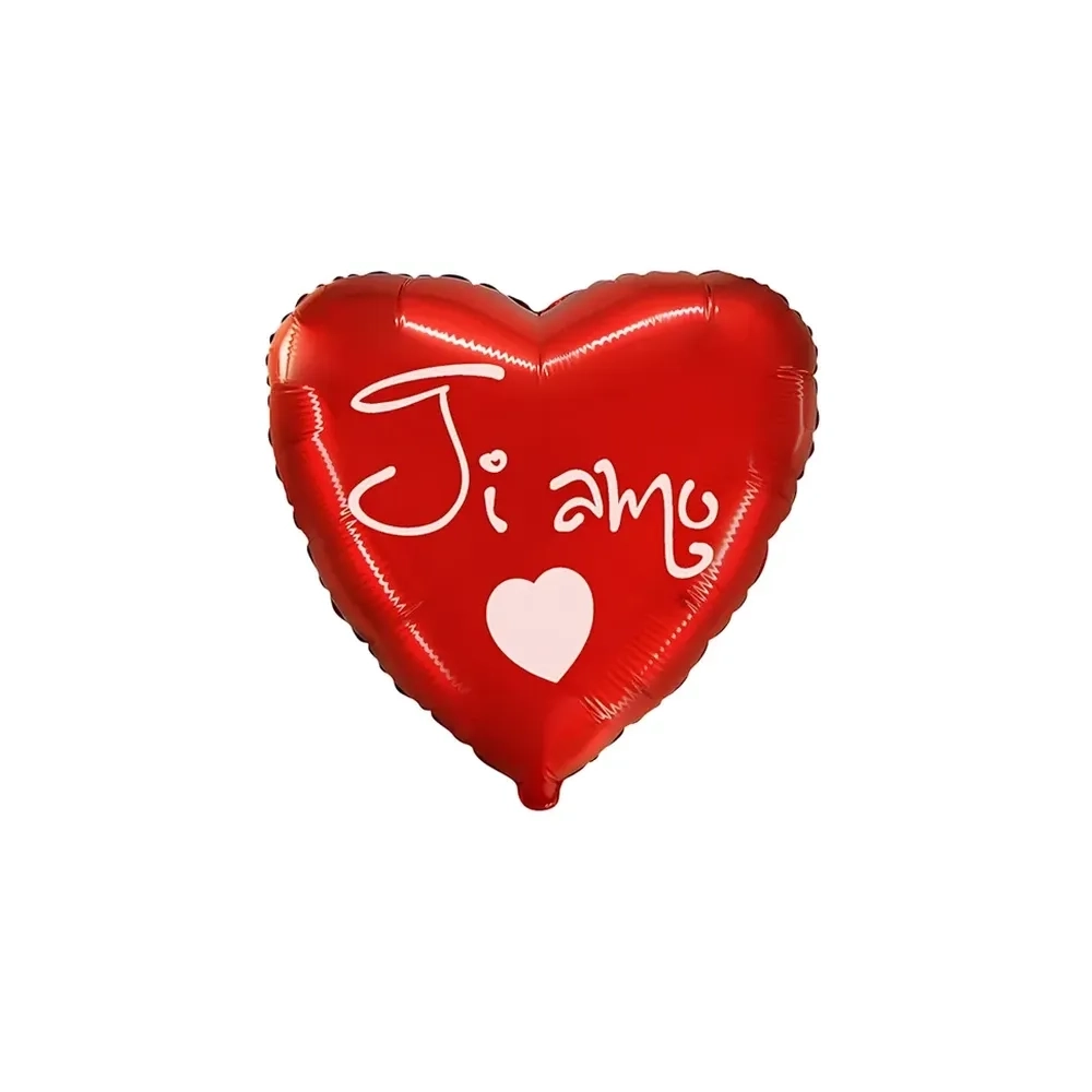 Palloncino Ti Amo Corsivo cuore standard shape 18" (45cm) in mylar, 1pz.