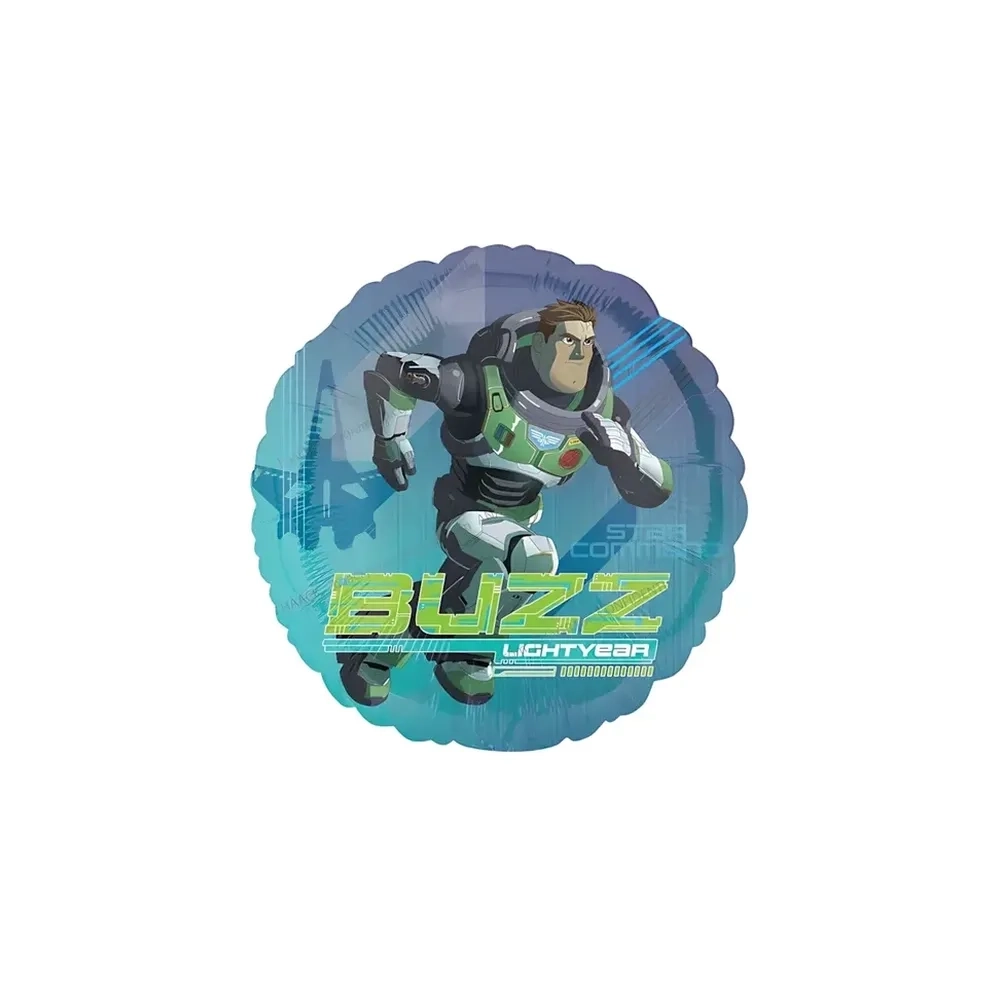 Palloncino Buzz Lightyear tondo standard shape 18" (45cm) in mylar, 1pz.