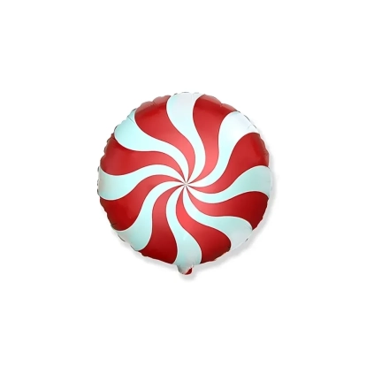 Palloncino Caramella Rosso Tondo standard shape 18" (45cm) in mylar, 1pz.