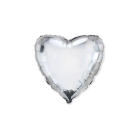 Palloncino Cuore Argento standard shape 18" (45cm) in mylar, 1pz.