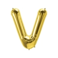 Palloncino Lettera V Oro super shape 40" (101cm) in mylar, 1pz.