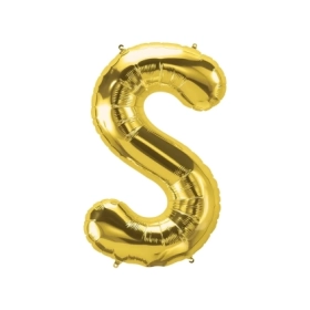 Palloncino Lettera S Oro super shape 40" (101cm) in mylar, 1pz.