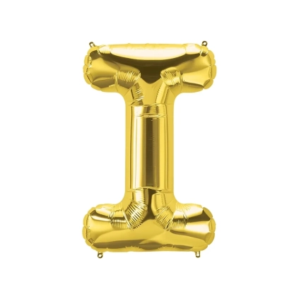 Palloncino Lettera I Oro super shape 40" (101cm) in mylar, 1pz.