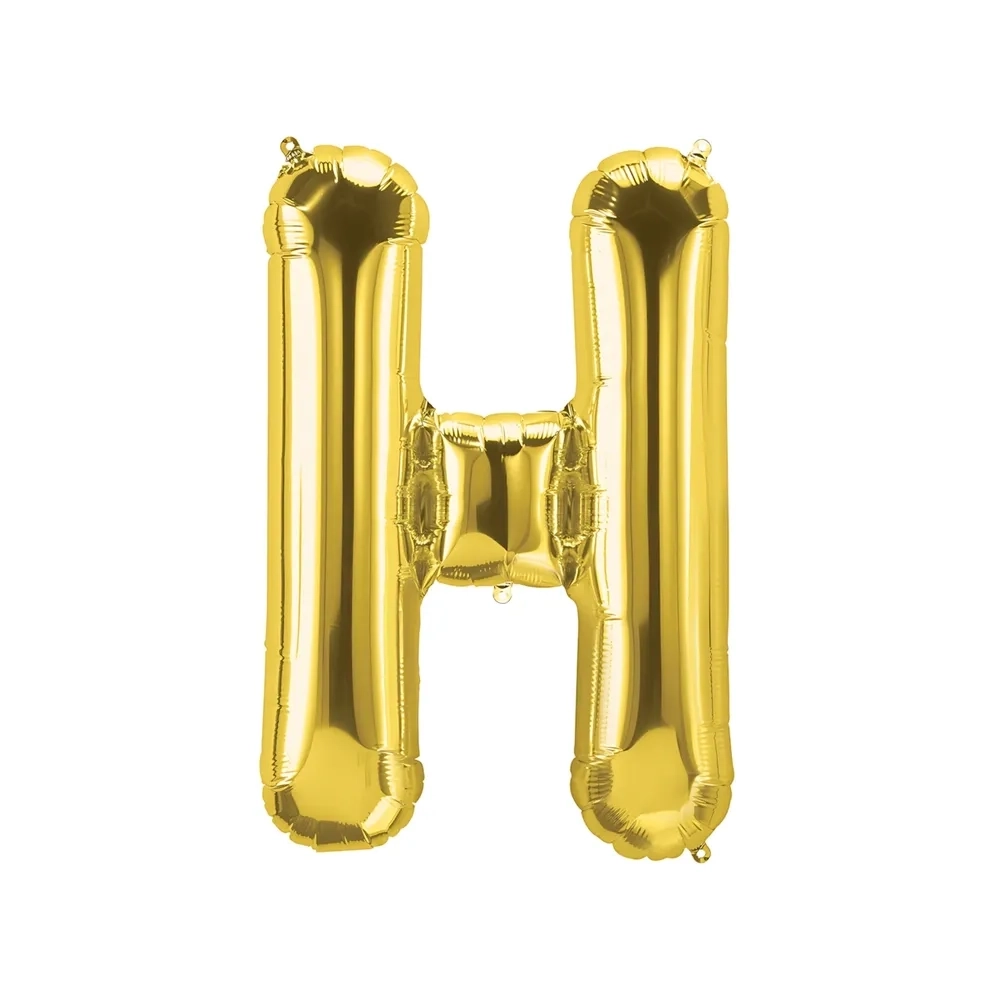 Palloncino Lettera H Oro super shape 40" (101cm) in mylar, 1pz.