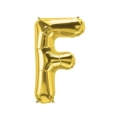 Palloncino Lettera F Oro super shape 40" (101cm) in mylar, 1pz.