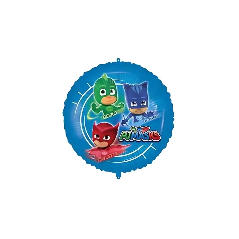 Palloncino PJ Masks con pesetto e nastrino standard shape 18" (45cm) in mylar, 1pz.