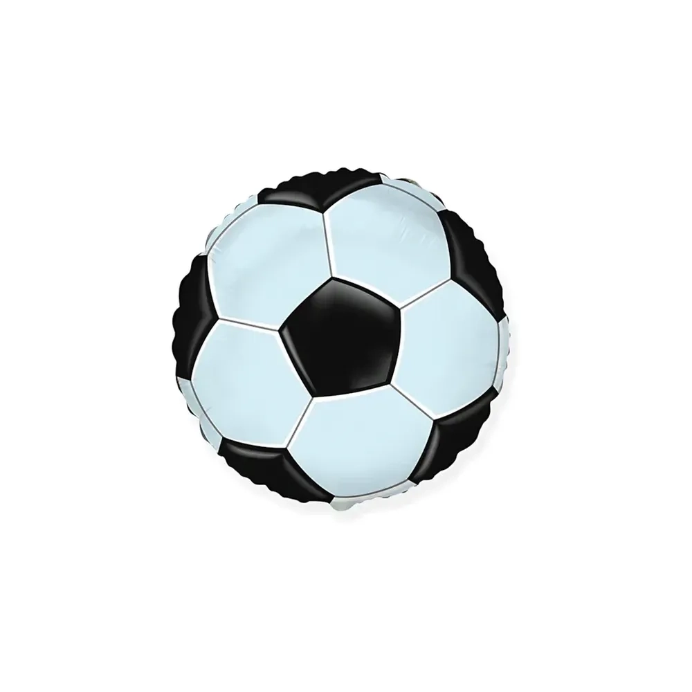 Palloncino Pallone da Calcio Nero Tondo standard shape 18" (45cm) in mylar, 1pz.