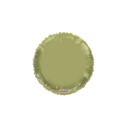 Palloncino Tondo Verde Oliva Scuro standard shape 18" (45cm) in mylar, 1pz.