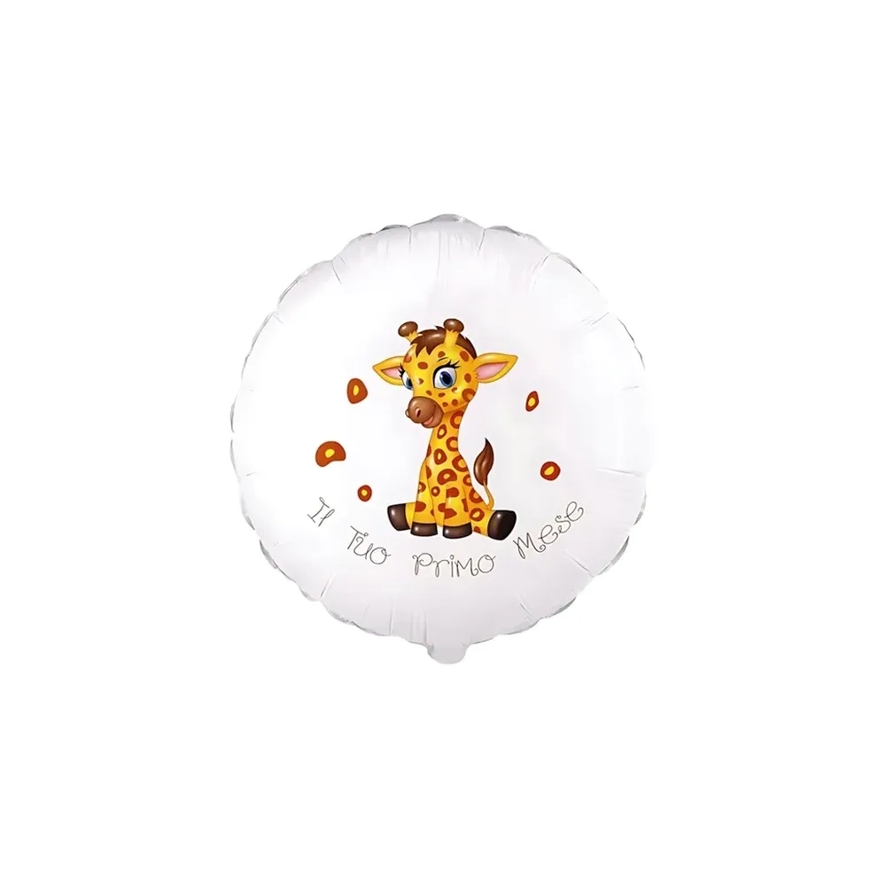 Palloncino Il Tuo Primo Mese Giraffa standard shape 18" (45cm) in mylar, 1pz.