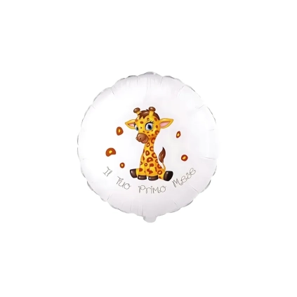 Palloncino Il Tuo Primo Mese Giraffa standard shape 18" (45cm) in mylar, 1pz.