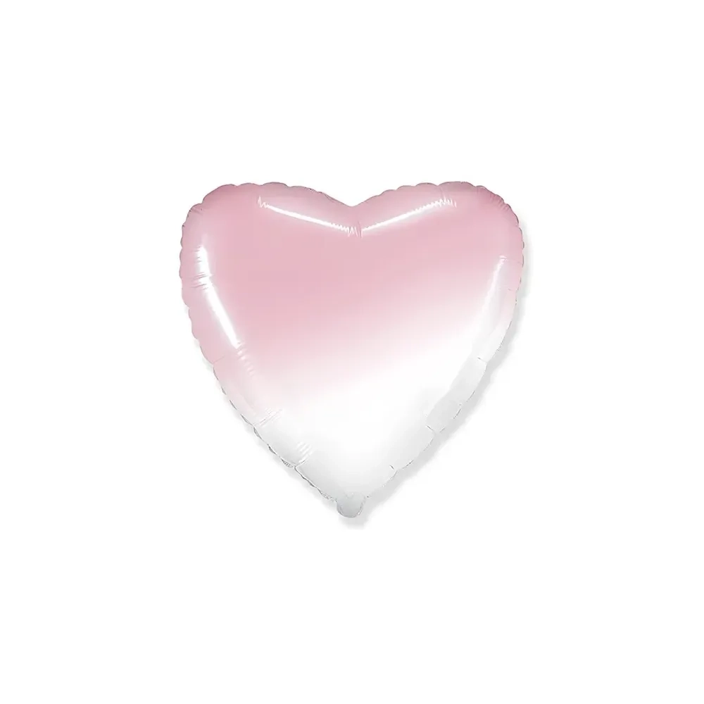 Palloncino Cuore Rosa Baby Sfumato standard shape 18" (45cm) in mylar, 1pz.