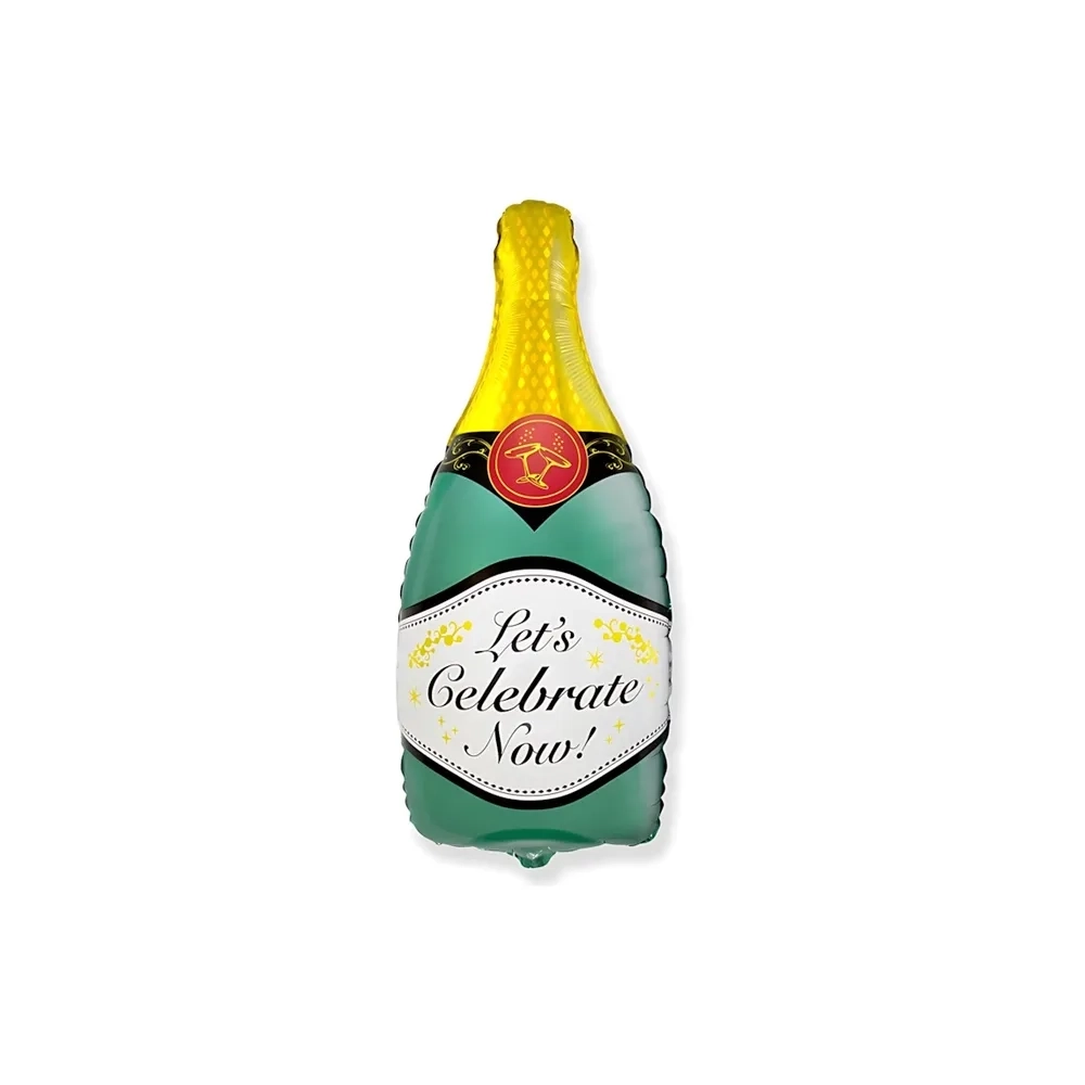 Palloncino Bottiglia Champagne super shape 33" (83cm) in mylar, 1pz.