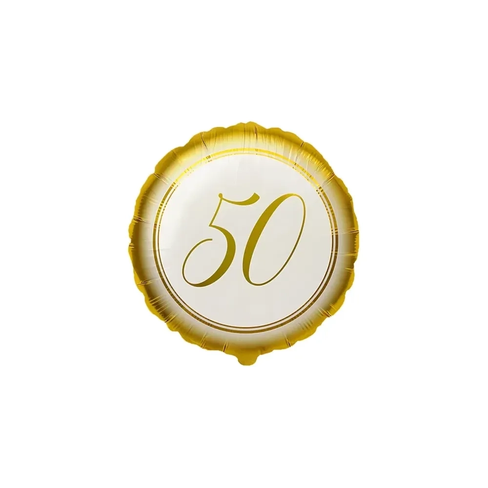 Palloncino 50° Oro standard shape 18" (45cm) in mylar, 1pz.