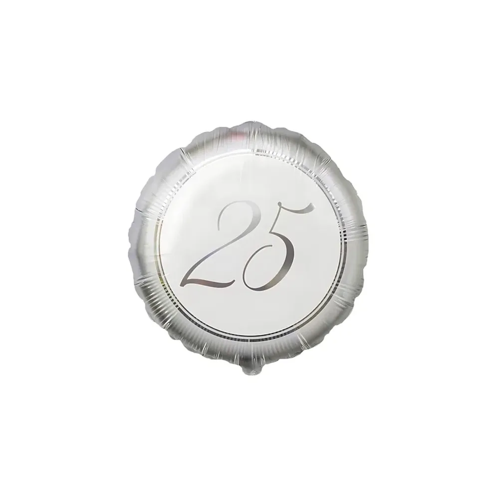 Palloncino 25° Argento standard shape 18" (45cm) in mylar, 1pz.
