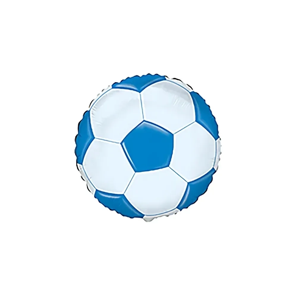 Palloncino Pallone da Calcio Azzurro Tondo standard shape 18" (45cm) in mylar, 1pz.