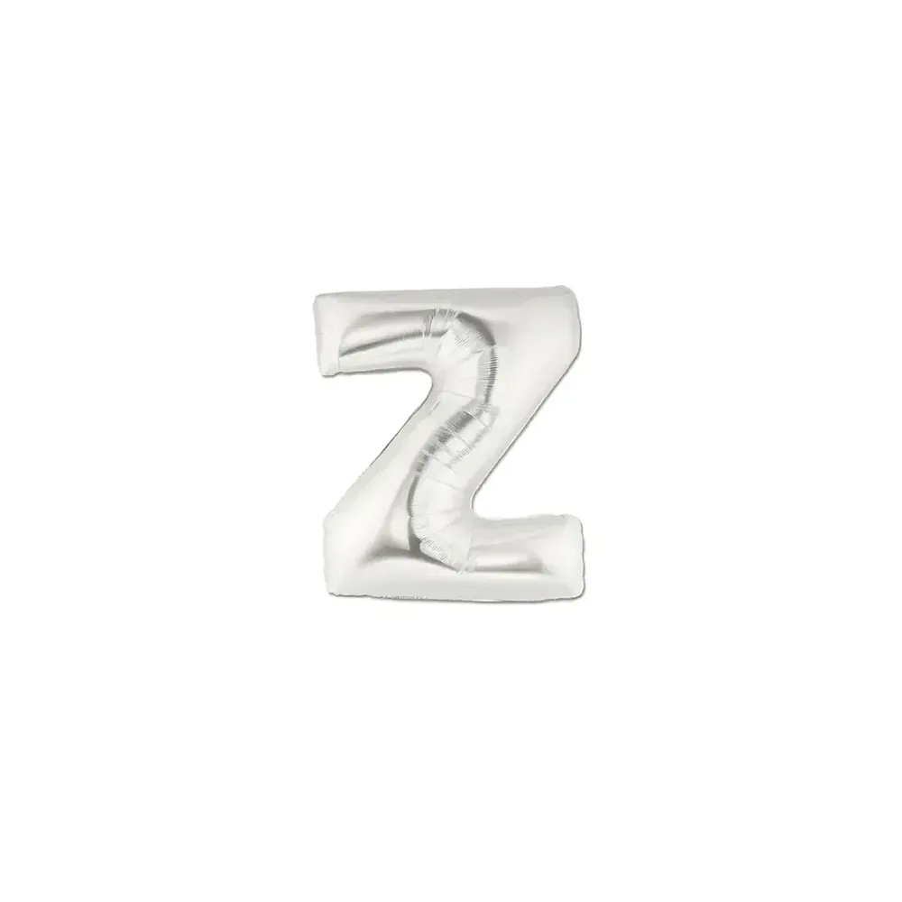 Palloncini Lettera Z Argento micro shape 7" (17cm) in mylar, 5pz.