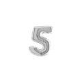 Palloncini numero 5 Argento micro shape 7" (17cm) in mylar, 5pz.