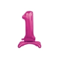 Palloncino numero 1 fucsia standing super shape 30" (76cm) in mylar, 1pz.